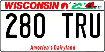 WI license plate 280TRU