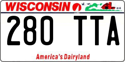 WI license plate 280TTA