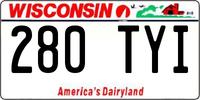 WI license plate 280TYI