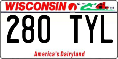 WI license plate 280TYL