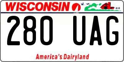 WI license plate 280UAG