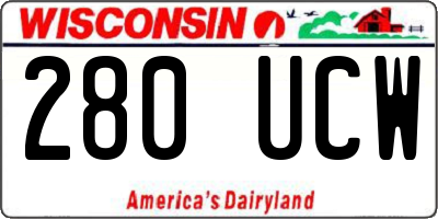 WI license plate 280UCW