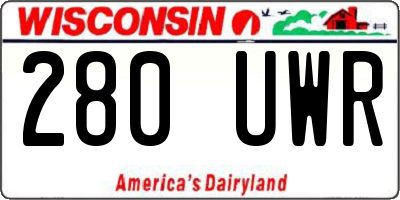 WI license plate 280UWR