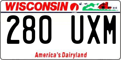 WI license plate 280UXM
