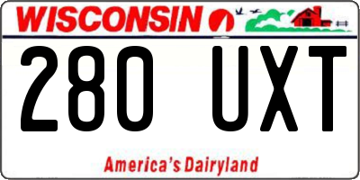 WI license plate 280UXT