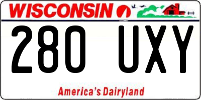 WI license plate 280UXY
