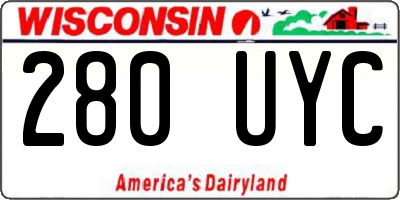 WI license plate 280UYC