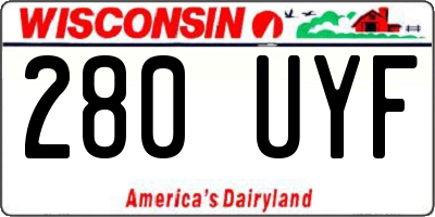 WI license plate 280UYF