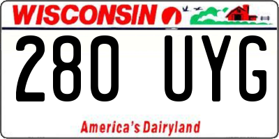 WI license plate 280UYG