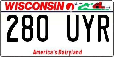 WI license plate 280UYR