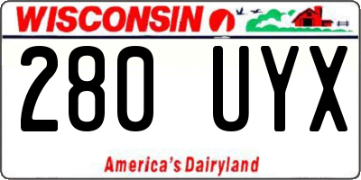 WI license plate 280UYX