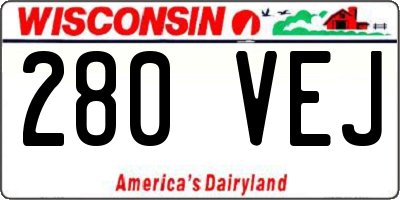 WI license plate 280VEJ