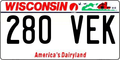 WI license plate 280VEK