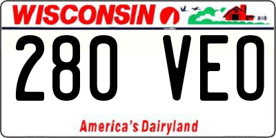 WI license plate 280VEO
