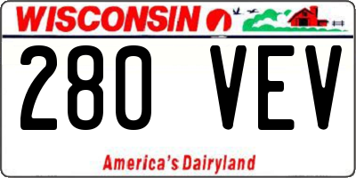WI license plate 280VEV