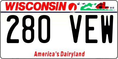 WI license plate 280VEW