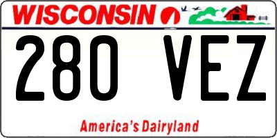 WI license plate 280VEZ