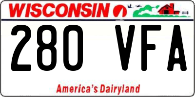 WI license plate 280VFA