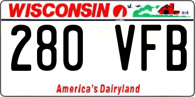 WI license plate 280VFB