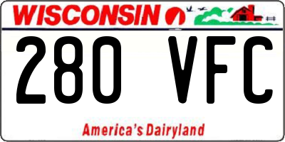 WI license plate 280VFC