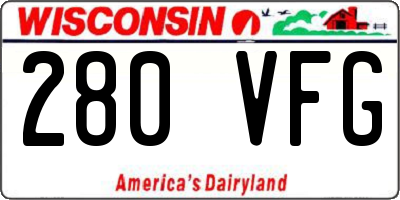 WI license plate 280VFG