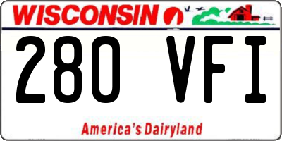 WI license plate 280VFI