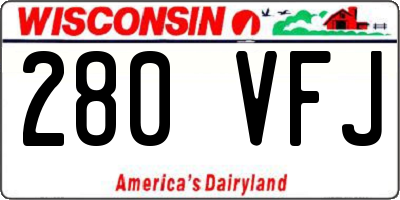WI license plate 280VFJ