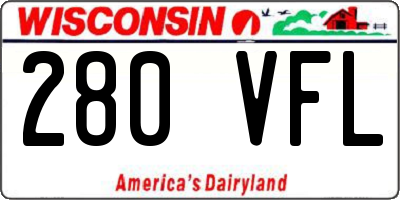 WI license plate 280VFL