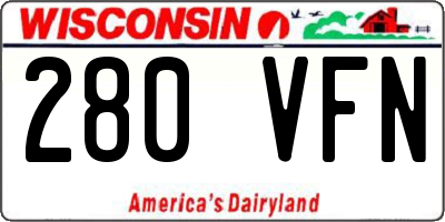 WI license plate 280VFN