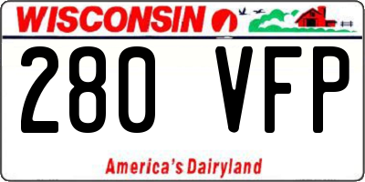 WI license plate 280VFP