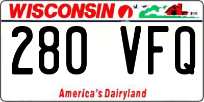 WI license plate 280VFQ