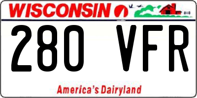 WI license plate 280VFR