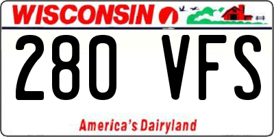 WI license plate 280VFS