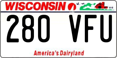 WI license plate 280VFU