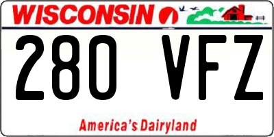 WI license plate 280VFZ