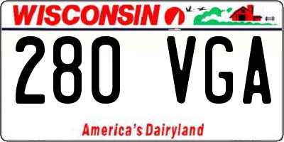 WI license plate 280VGA