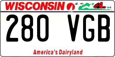 WI license plate 280VGB