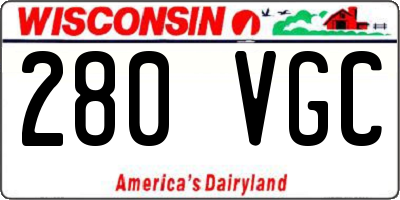 WI license plate 280VGC