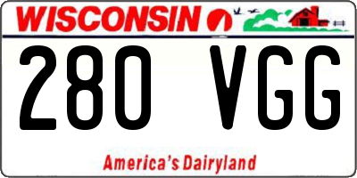 WI license plate 280VGG