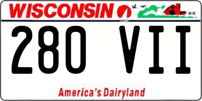WI license plate 280VII