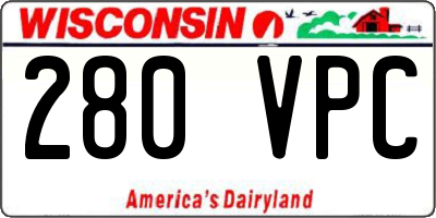 WI license plate 280VPC