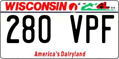WI license plate 280VPF