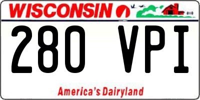 WI license plate 280VPI