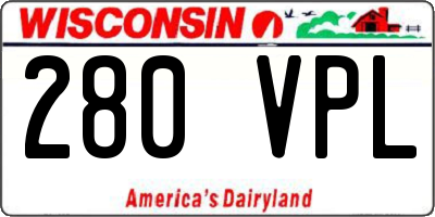WI license plate 280VPL