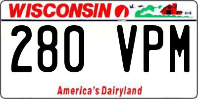 WI license plate 280VPM