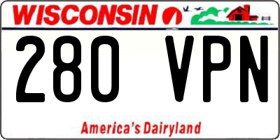 WI license plate 280VPN