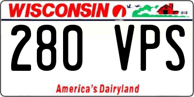 WI license plate 280VPS