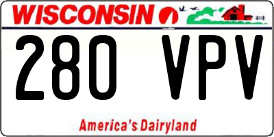 WI license plate 280VPV