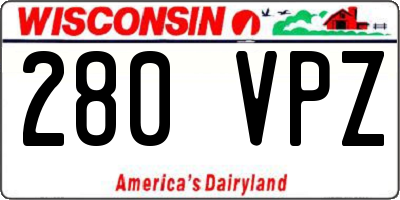 WI license plate 280VPZ