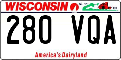 WI license plate 280VQA